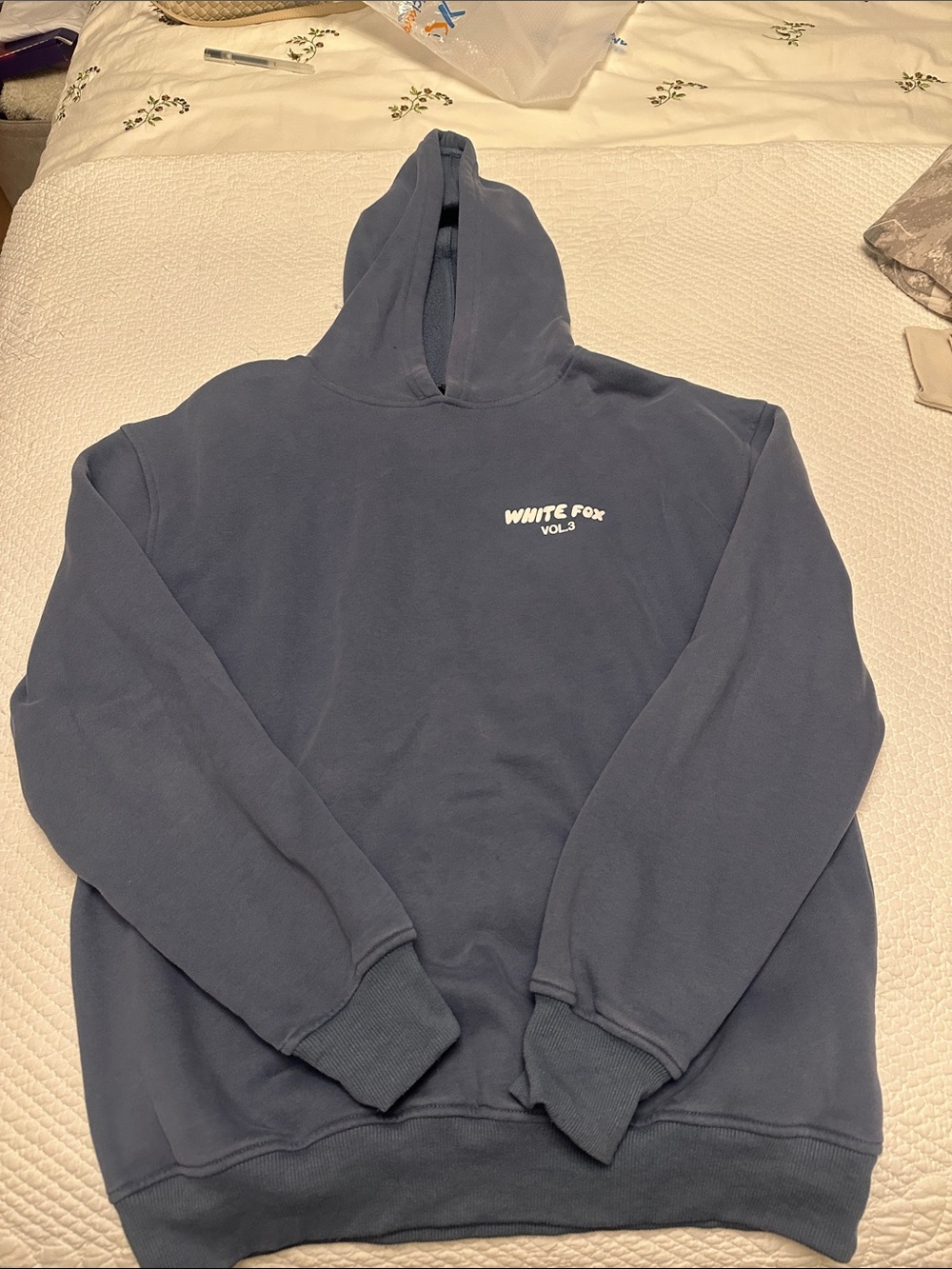 White Fox Boutique Navy Blue Logo Hoodie